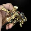Handmade Brass Desktop Capitol Kerosene Lighter Super Long Standby Personality Creative Automatic Mechanical Antique Lighter (no fuel)