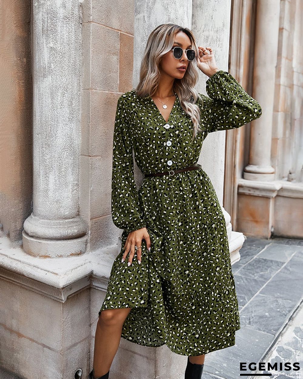 European and American Women's Leopard Print Dress Women | EGEMISS