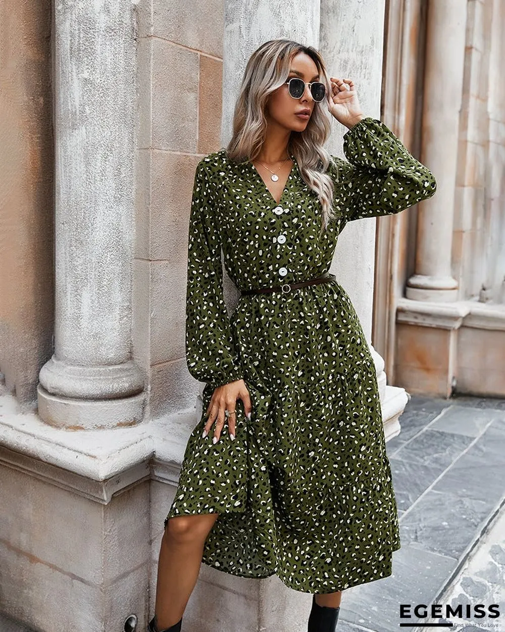 European and American Women's Leopard Print Dress Women | EGEMISS