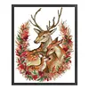 >SALE<Full Embroidery Cotton Thread 14CT Printed Xmas Deer Family Cross Stitch 36x47cm