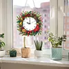 (US Local) DIY Christmas Wreath Diamond Clock Art Pendant Home Wall Decoration Craf