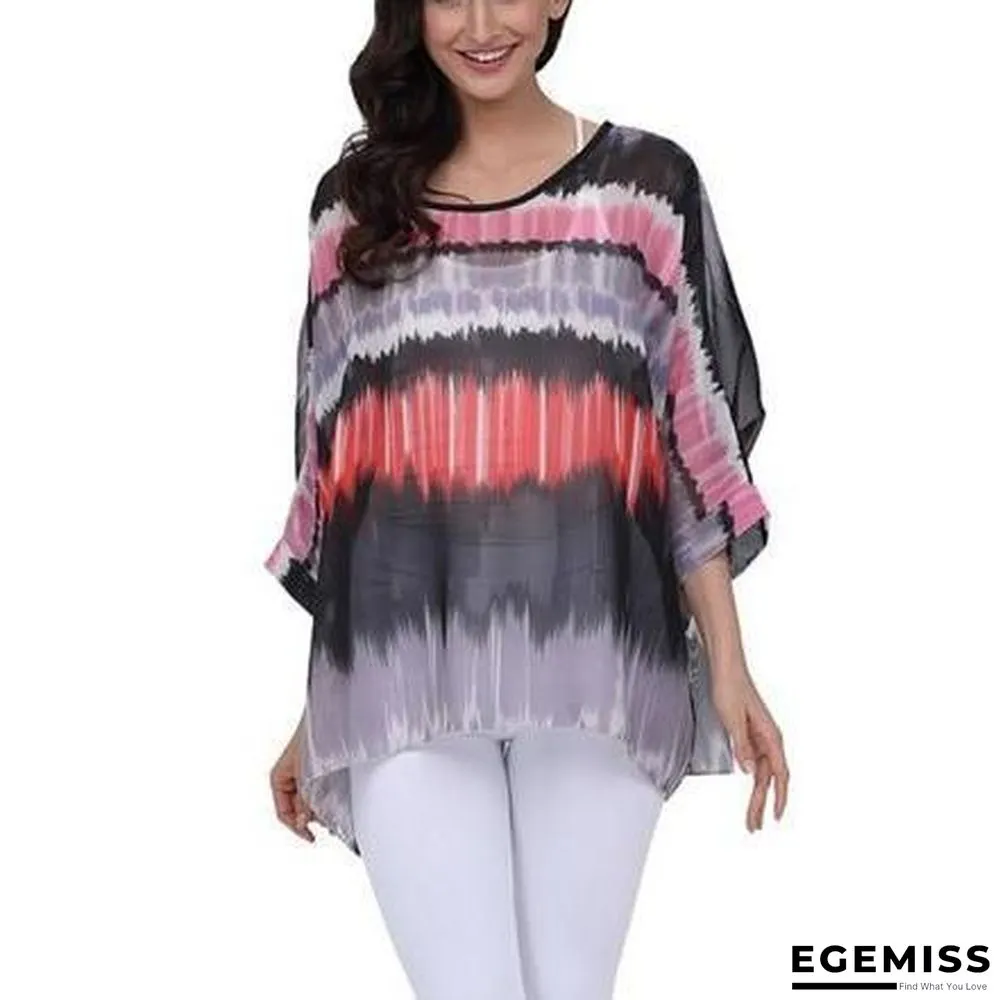 6XL Plus Size Women Chiffon Blouse Shirt Batwing Sleeve Tops Blouses | EGEMISS