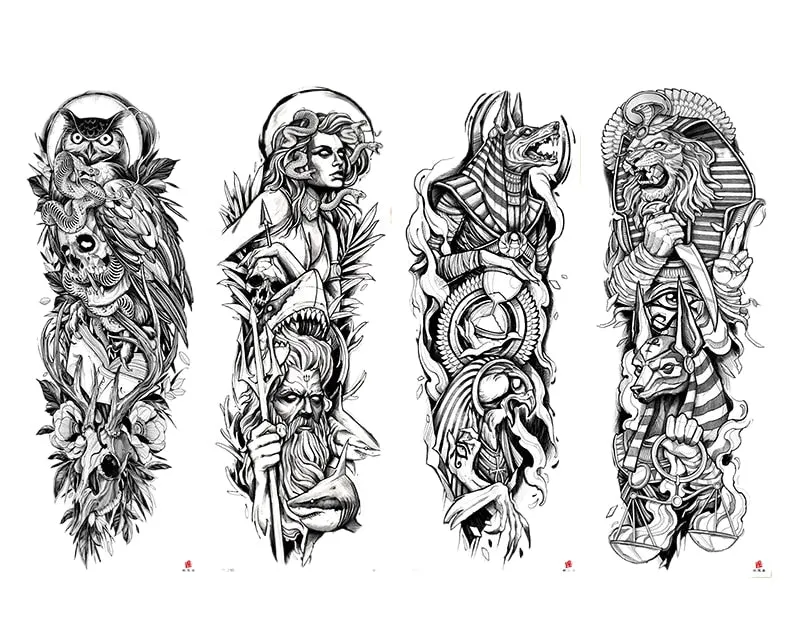 Temporary Tatoo Tattoo for Woman Tattoo Stickers Arm Tattoo Big Sleeve Men and Women Personality Tiger Leopard stickers