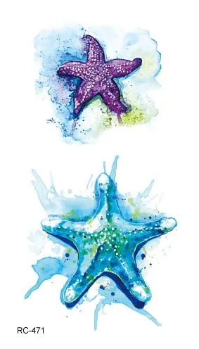 52 Kinds Watercolor Animals Fake Tattoos Temporary Cat Flamingo Wolf Whale Fox Butterfly Waterproof Tatto Stickers Small Size