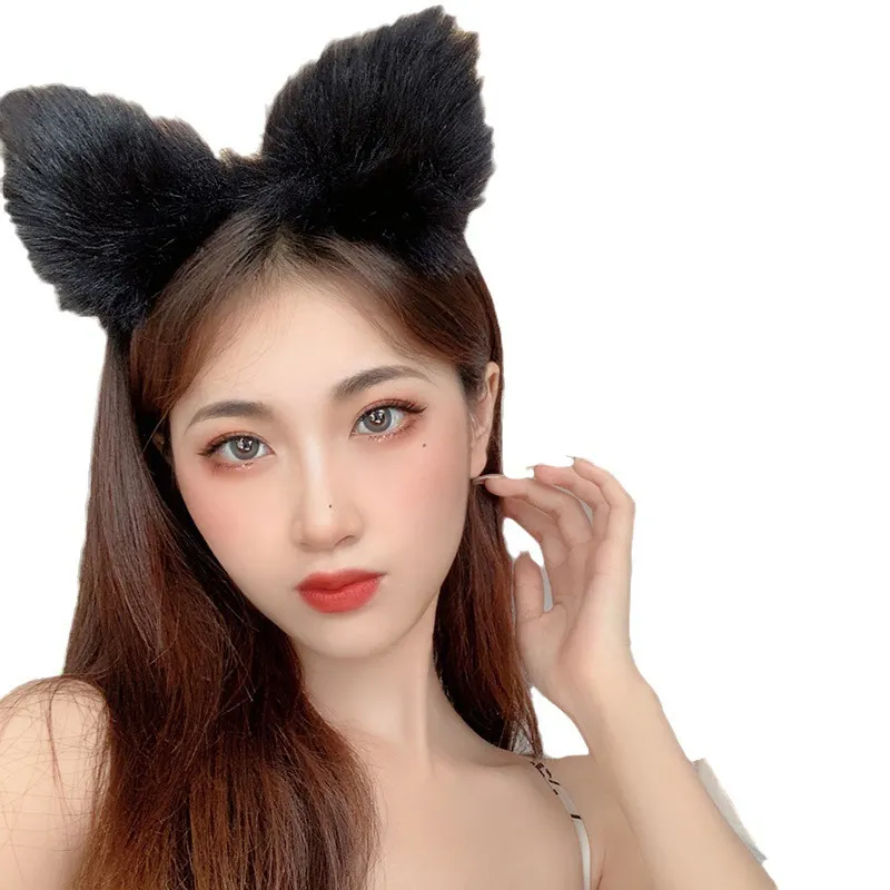 Brownm Sexy Stuffed Fox Fox Ear Head Buff Net Red Live Photo Hair Anchor Card Cute Animal Ear Hair Ornaments