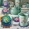8Pcs Crystal Lotus Diamond Painting Coasters With Holder