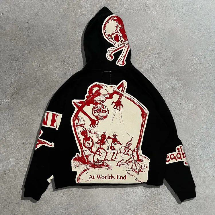 Vintage Personalized Boxer Patch Graphic Oversized Hoodie