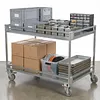 [US Local Warehouse] Heavy Duty Rolling Utility Cart with Wheels Handle 660lbs Capacity Rolling Cart