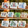 (US Local)Diamond Art Greeting Cards Congratulations Cards & Gifts (10pcs Winter Snowman)