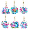 6Pcs DIY Diamond Painting Owl Keychain