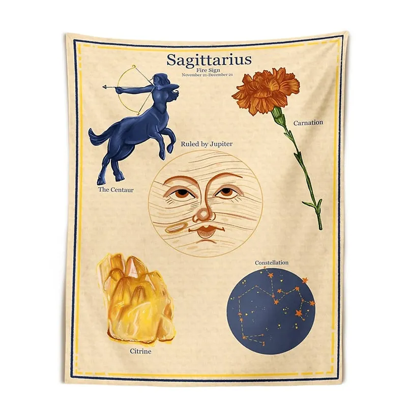 Constellation Tarot Tapestry Boho Tapestry Tarot Card Tapestry Wall Hanging Trippy Divination Beach Mat Sun Moon Wall Decor