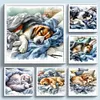 (Multi-Style) Sleeping Dog Cat-11CT Stamped Cross Stitch 40*40cm