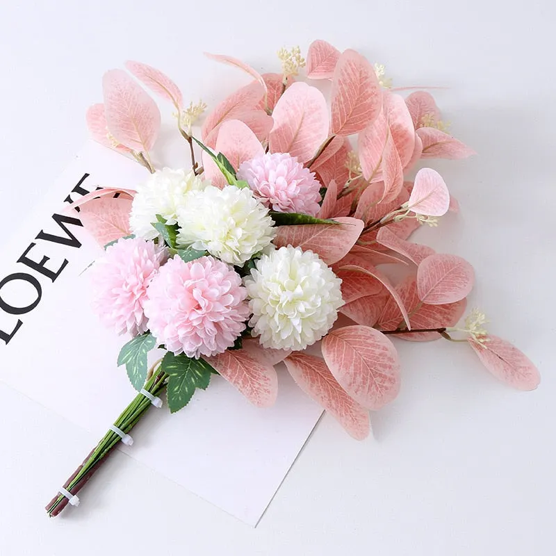 Nordic Artificial Silk Flowers Bridal Shower Wedding Anemone Bouquet Home Party Table Decoration Fake Flower Plant DIY Srapbook