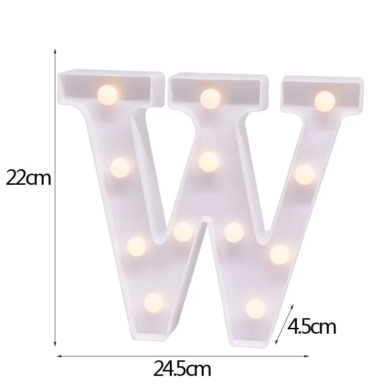 DIY LED Letter Night Light Creative 26 English Alphabet Number Battery Lamp Romantic Wedding Party Decoration