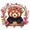 (US Local)Wooden Special Shape Raccoon 2 Hooks Diamond Painting Hook Rail for Wall Cabinet