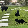 3Pcs Black Cat Garden Scarer Outdoor Cat Decorative Stakes for Home Garden Decor