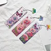 (US Local)3Pcs Flower DIY Irregular Shaped Diamonds Diamond Art Bookmark Craft Kit