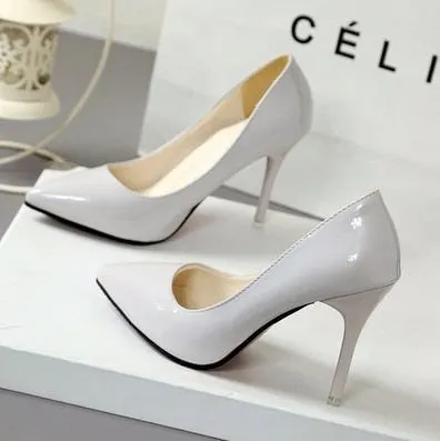 2020 New Fashion High Heels Women Pumps Thin Heel Classic White Red Nede Beige Sexy Prom Wedding Shoes Blue Red Wine