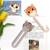(US Local)6Pcs PET Cartoon Animals 5D DIY Diamond Art Ruler Book Mark for Reading Day Gift