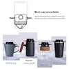 Collapsible Coffee Filter Paperless Hand Brewed Coffee Filter Cup (Black)
