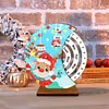 >SALE<Christmas Elk Diamond Painting Unique Wooden Rotating Calendar for Home Office