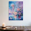 Flower Jellyfish DIY Pearl Painting Kit with Frame 30x40cm Pearl Gem Paintings Picture Arts Craft for Adults Beginners Gift Home Wall Decor