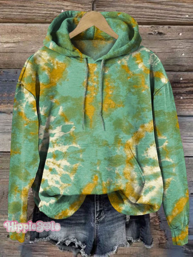 Gradient Pattern Art Print Casual Hoodie Sweatshirt Multicolor / S