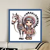 Indian Girl And Horse-11CT Stamped Cross Stitch 40*40cm/15.75*15.75in