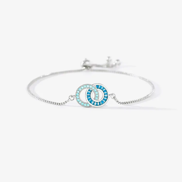 For Granddaughter - Grandmother & Granddaughter Customized Birthstones Circle Bracelet