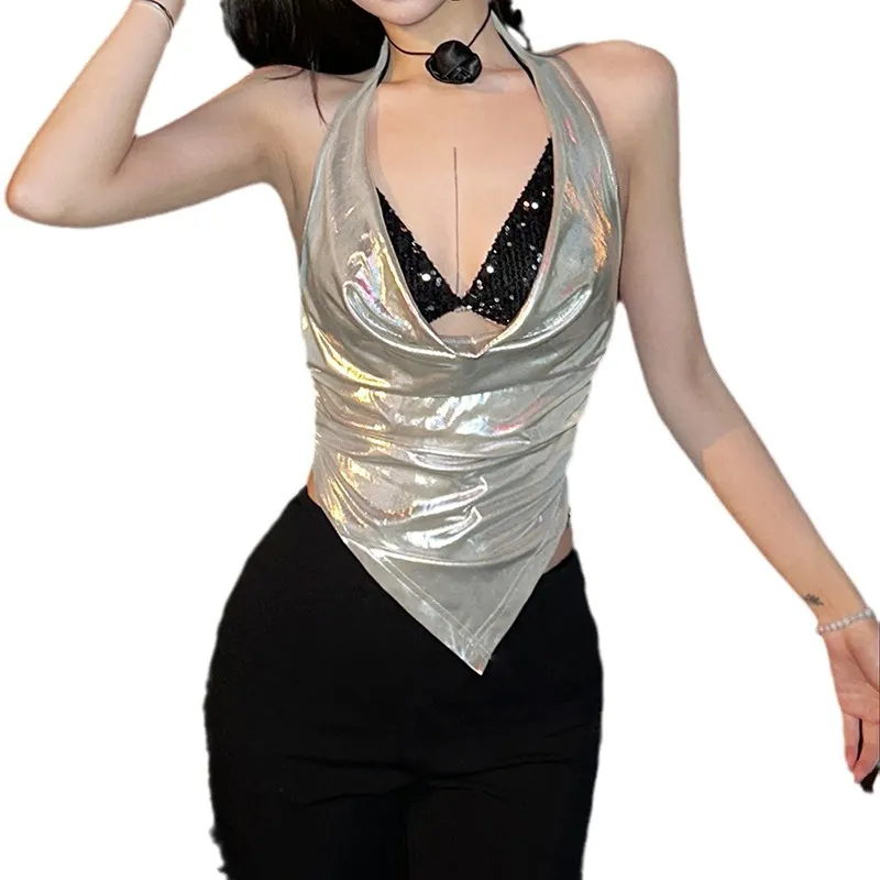 Churchf 2023 New Summer Sexy Hottie Niche Street Personality Slimming Body Hanging Top