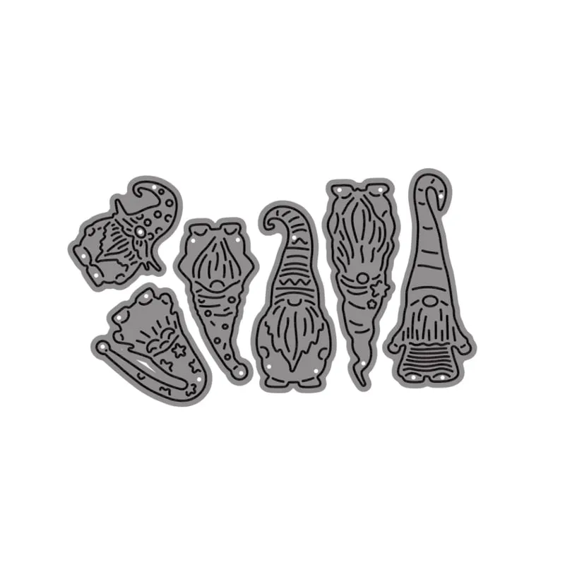 6pcs Happy Halloween Dwarf Metal Cutting Dies Stencils For DIY Scrapbooking Photo Album Season Embossing DIY Paper Cards New