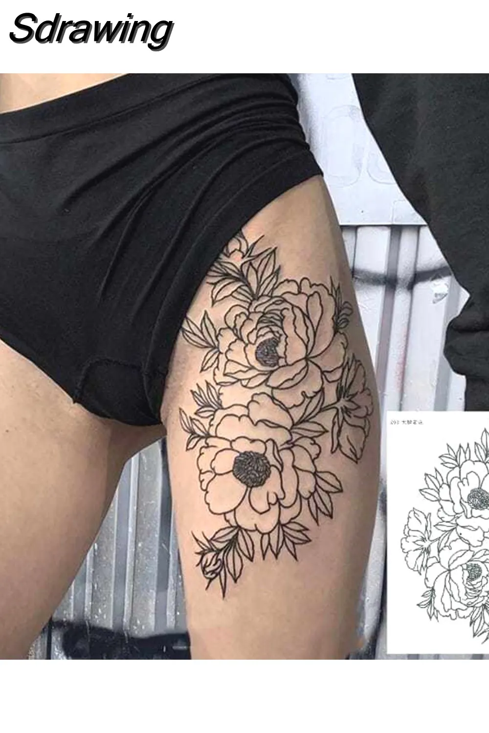Sdrawing 4/5/9/10/18 PIeces Long Lasting Blue Flower Jewelry Tattoo Sticker Sexy Belly Block Scar Stretch Marks Waterproof Tattoo Sticker 715-1