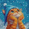 (US Local)Cat-14CT Stamped Cross Stitch Kit(40x40cm)
