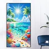 Diamond Painting-DIY Full Round Drill Coconut Tree Shells Beach(70*40 CM)