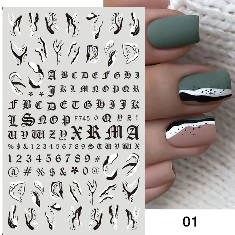 2021 Hot 3D Nail Art Stickers Butterfly Pattern Transfer Sticker Decals Self Adhensive Slider Decoration Nail DIY Design