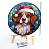 【Limited Stock Sale】Christmas Puppy Glass Painting-Paint by Numbers Acrylic Painting 40*40CM