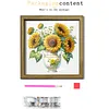 Diamond Painting Wooden Double-Sided Vase of sunflowers Ornaments Kit with Photo Frame Desktop