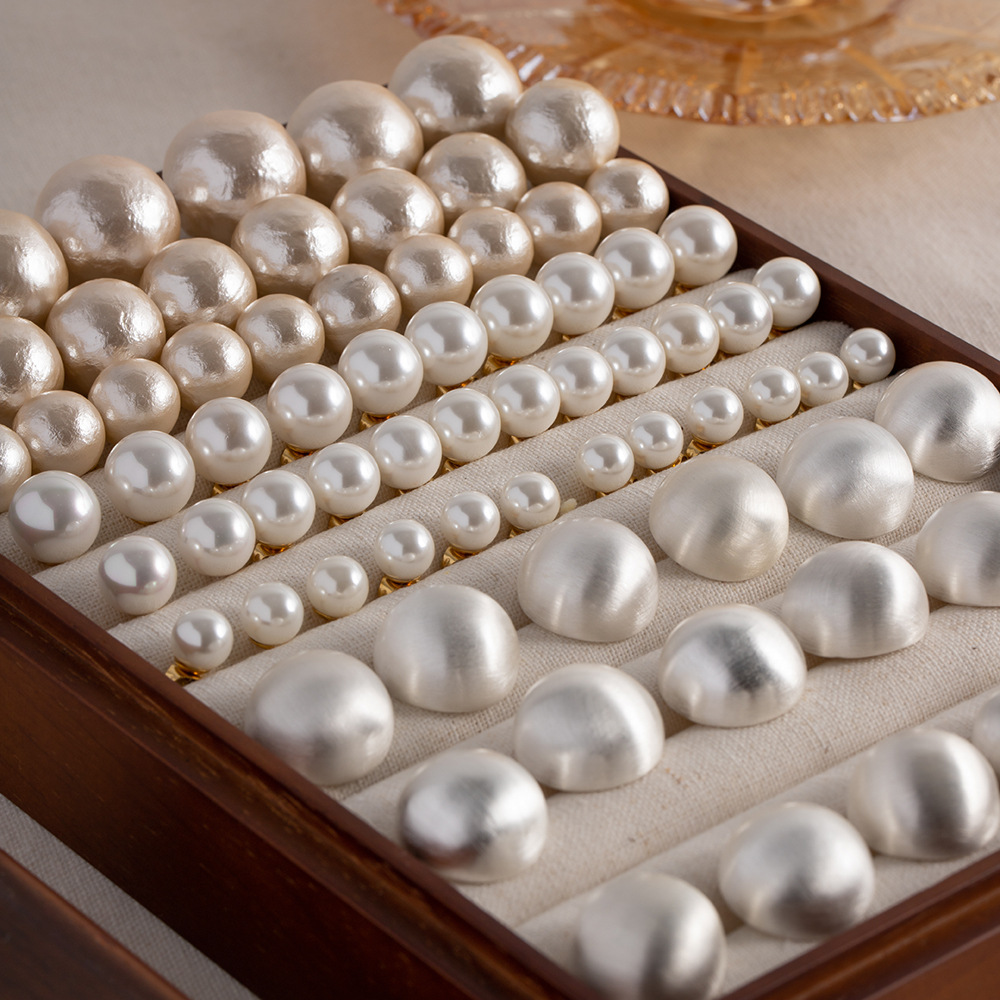 Golden Vintage Sphere Studs: Chic Designer Pearl Earrings