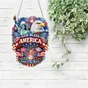 Thank You America DIY Acrylic Diamond Painting Hanging Kit Special Shape Crystal Rhinestone Art Pendants Single Side Drill for Adults Gift Home Wall Or Window Decor