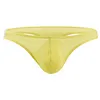 Men's Sexy T-Back Thongs Low Rise Underwear Bulge Pouch Ice Silk Briefs