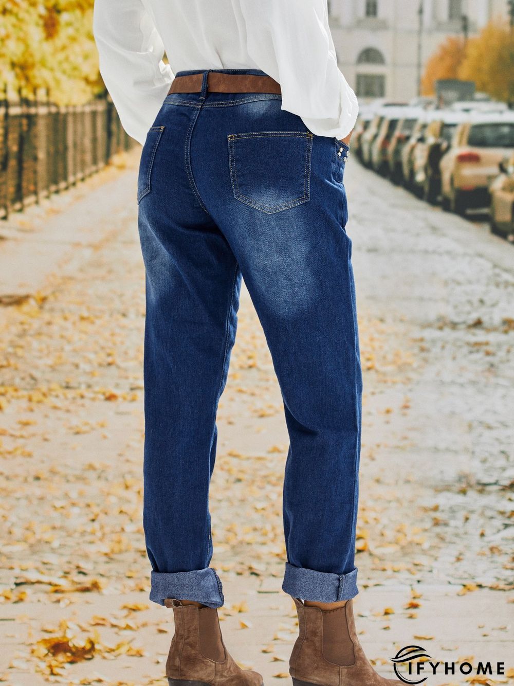 Blue Dip-Dyed Denim Casual Jeans | IFYHOME