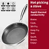 304 Stainless Steel Frying Pan With Handle Universal Steak Cooking Pot Non-Coated Single Sided Honeycomb Skillet Suitable for Fried Egg Steak
