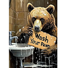 Diamond Painting-5D Full Round Drill Bathroom Black Bear