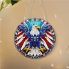5D Diamond Painting Double Sided Effect  Stained Glass Panel Decorative Home Garden Decoration Hanging Kit(Eagle)