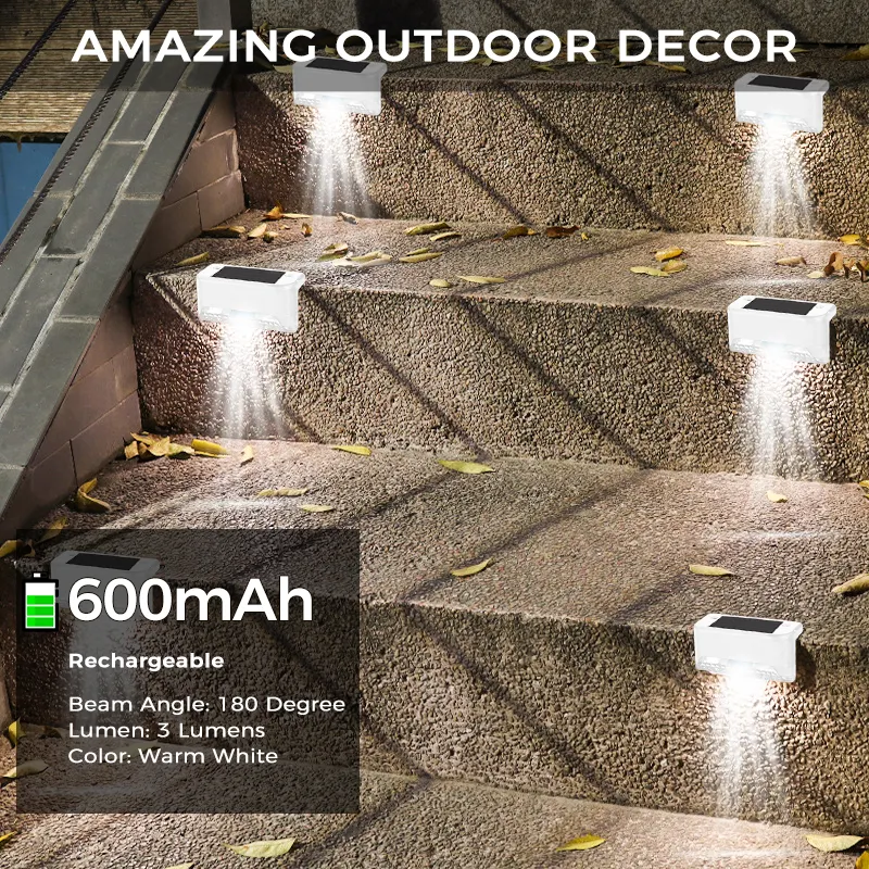 SAKER&reg; Solar Deck Lights Outdoor 4 Pack