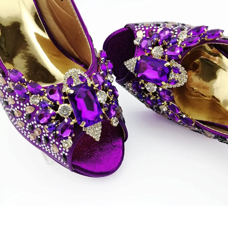 High Quality Royal Blue Color African Designer Shoes And Bag Set To Match Italian design Party Shoes With Matching Bags Set