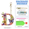 (Double  Sided)DIY Alphabet Flowers Special Shaped Diamond painting keychain