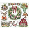 Christmas Wreath With Bunny-14CT Stamped Cross Stitch 51*44cm/20.08*17.32in