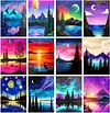 12Pack Landscape-Full Round Diamond Painting(30x40cm)
