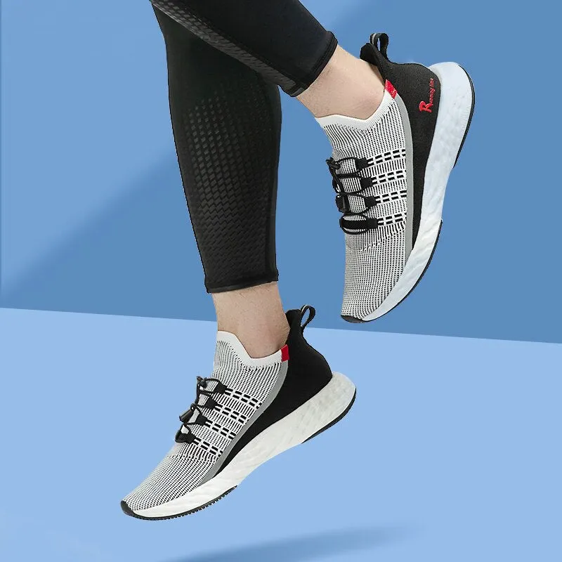 ONEMIX Men Vulcanize Shoes 2019 Breathable Knitted Mesh Reflective Running Sneakers Women Tennis Training Footwear